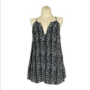 Joie Black White Printed Sleeveless Silk Blouse Size Small